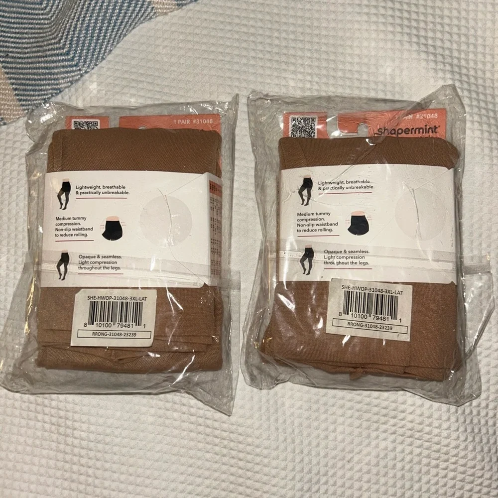 Shapermint Essentials Ultra-Resistant Shaping Tights Latte 3XL NEW lot of 2